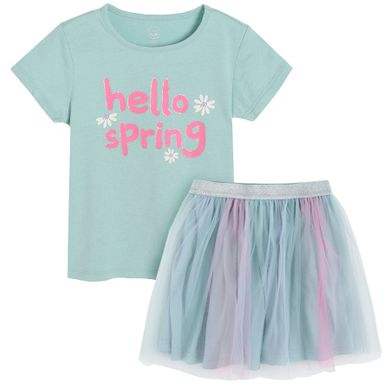 Cool Club, Set pentru fete, Tricou, Fusta, menta-roz