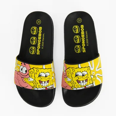 Cool Club, Slapi pentru baieti, negru, imprimeu SpongeBob