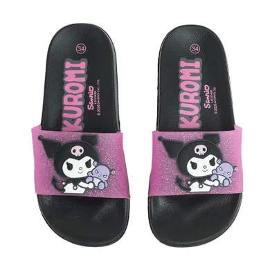 Cool Club, Slapi pentru fete, negru, imprimeu Kuromi