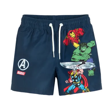 Cool Club, Sorturi de baie pentru baieti, UV 50, bleumarin, imprimeu Marvel Super Heroes