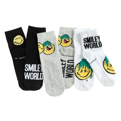 Cool Club, Sosete pentru baieti, mix, imprimeu SmileWorld, set, 3 buc.