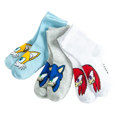 Cool Club, Sosete pentru baieti, mix, imprimeu Sonic the Hedgehog, set, 3 buc.