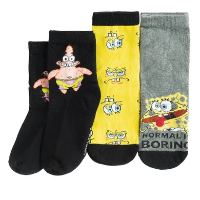 Cool Club, Sosete pentru baieti, mix, imprimeu SpongeBob, set, 3 buc.