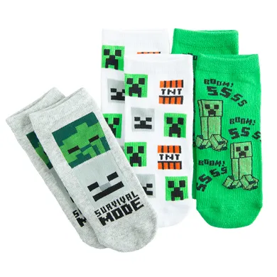 Cool Club, Sosete pentru baieti, talpici, mix, imprimeu Minecraft, set, 3 buc.