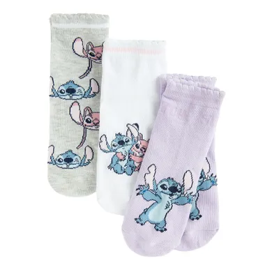 Cool Club, Sosete pentru fete, mix, imprimeu Lilo si Stitch, set, 3 buc.