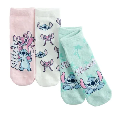 Cool Club, Sosete pentru fete, talpici, mix, imprimeu Lilo si Stitch, set, 3 buc.