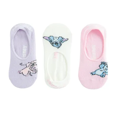 Cool Club, Sosete pentru fete, talpici pentru balerini, mix, imprimeu Lilo si Stitch, set, 3 buc.