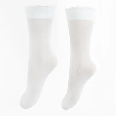 Cool Club, Sosete peste genunchi pentru fete, alb, 20 DEN, set, 2 buc.