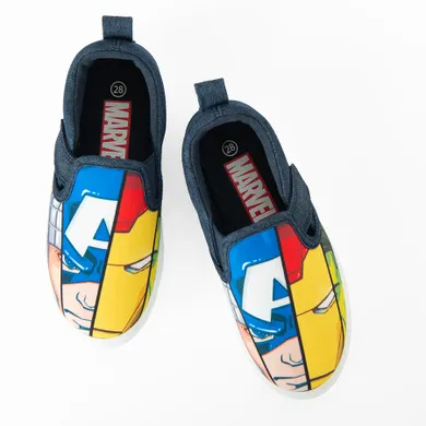 Cool Club, Tenisi tip slip on pentru baieti, bleumarin, imprimeu Marvel Super Heroes