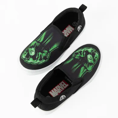 Cool Club, Tenisi tip slip on pentru baieti, negru, imprimeu Marvel Super Heroes