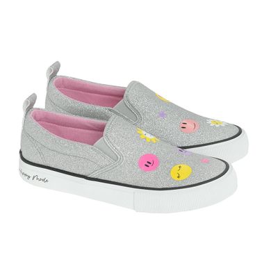 Cool Club, Tenisi tip slip on pentru fete, argintiu
