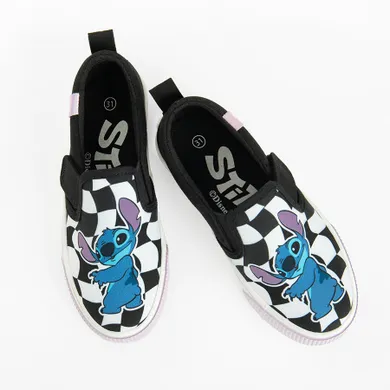 Cool Club, Tenisi tip slip on pentru fete, negru, imprimeu Lilo si Stitch