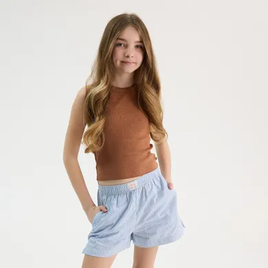 Cool Club, Top pentru fete, din tricot striat, maro