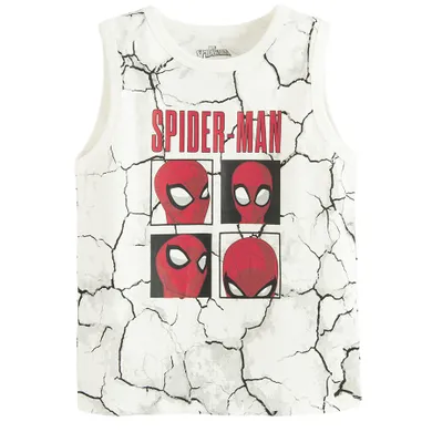 Cool Club, Tricou fara maneci pentru baieti, alb, imprimeu Spider-Man