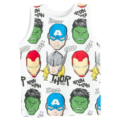 Cool Club, Tricou fara maneci pentru baieti, alb, Marvel