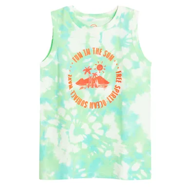 Cool Club, Tricou fara maneci pentru baieti, alb-verde