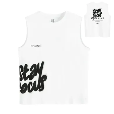 Cool Club, Tricou fara maneci pentru baieti, loose, alb