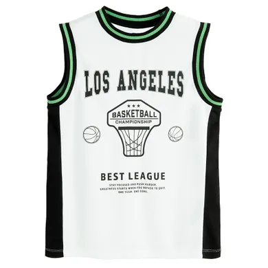 Cool Club, Tricou fara maneci pentru baieti, oversize, alb
