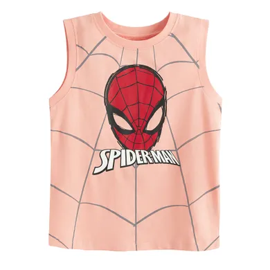 Cool Club, Tricou fara maneci pentru baieti, portocaliu, imprimeu Spider-Man
