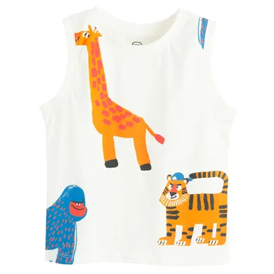 Cool Club, Tricou fara maneci pentru baieti, relaxed, alb