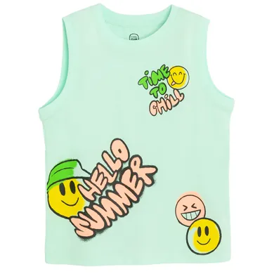 Cool Club, Tricou fara maneci pentru baieti, relaxed, turcoaz