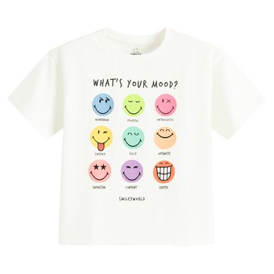 Cool Club, Tricou lejer pentru fete, alb, imprimeu SmileWorld