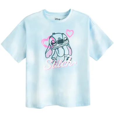 Cool Club, Tricou lejer pentru fete, albastru, imprimeu Lilo si Stitch