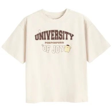 Cool Club, Tricou lejer pentru fete, bej, imprimeu Hello Kitty and Friends