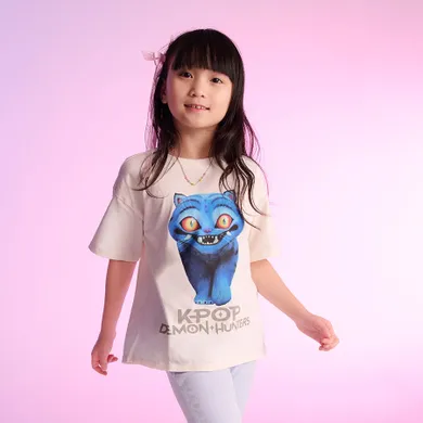 Cool Club, Tricou lejer pentru fete, ecru, K-pop Demon Hunters