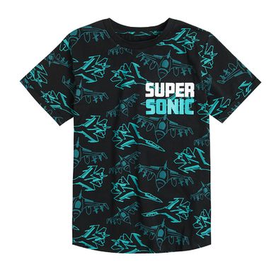 Cool Club, Tricou negru baieti, imprimeu Super Sonic