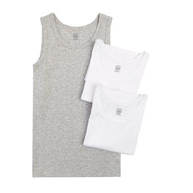 Cool Club, Tricou pentru baieti, alb, gri, set 3 buc.