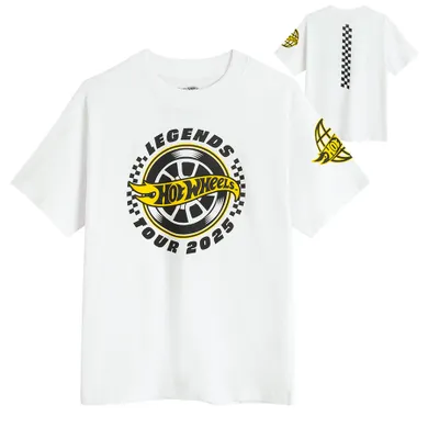 Cool Club, Tricou pentru baieti, alb, imprimeu Hot Wheels