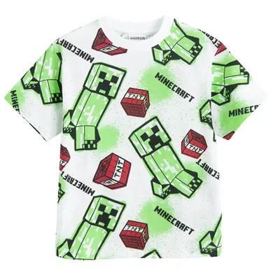 Cool Club, Tricou pentru baieti, alb, imprimeu Minecraft