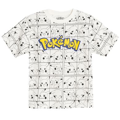 Cool Club, Tricou pentru baieti, alb, imprimeu Pokemon