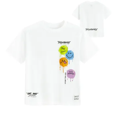 Cool Club, Tricou pentru baieti, alb, imprimeu SmileWorld