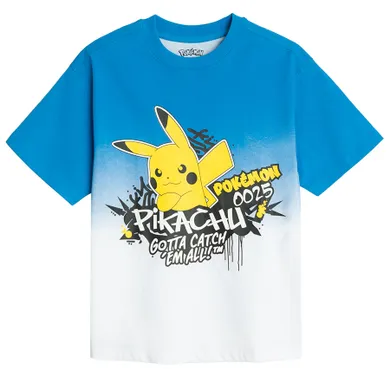 Cool Club, Tricou pentru baieti, albastru-alb, Pokemon