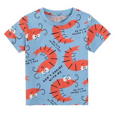 Cool Club, Tricou pentru baieti, albastru, imprimeu creveti