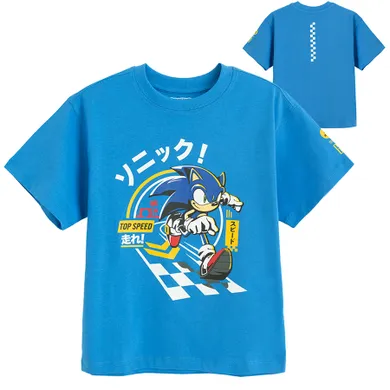 Cool Club, Tricou pentru baieti, albastru, imprimeu Sonic the Hedgehog