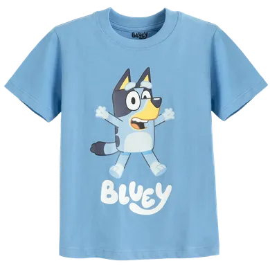 Cool Club, Tricou pentru baieti, bumbac organic, albastru, imprimeu Bluey