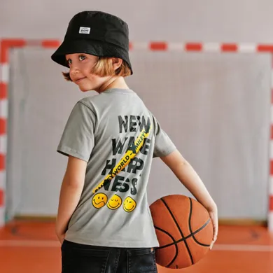 Cool Club, Tricou pentru baieti, gri, imprimeu SmileyWorld