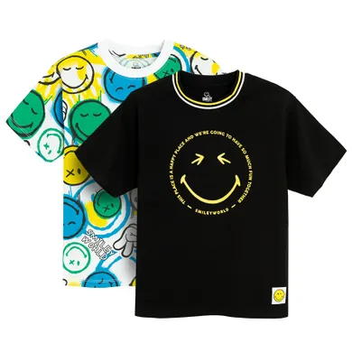 Cool Club, Tricou pentru baieti, mix, imprimeu SmileWorld, set, 2 buc.