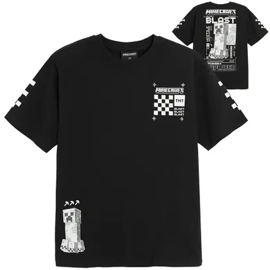 Cool Club, Tricou pentru baieti, negru, imprimeu Minecraft