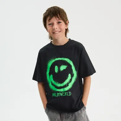 Cool Club, Tricou pentru baieti, negru, imprimeu SmileWorld