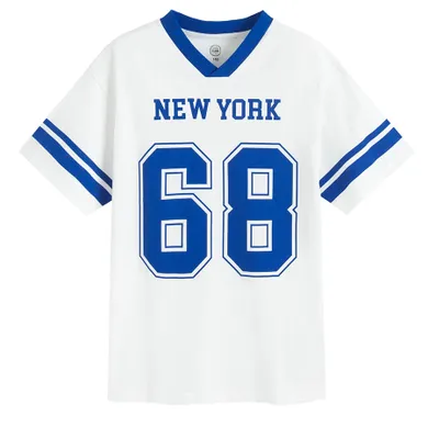 Cool Club, Tricou pentru baieti, oversize, alb