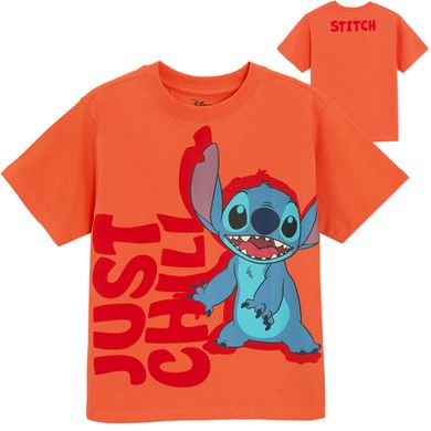 Cool Club, Tricou pentru baieti, portocaliu, imprimeu Lilo si Stitch