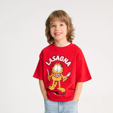 Cool Club, Tricou pentru baieti, rosu, imprimeu Garfield