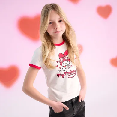 Cool Club, Tricou pentru fete, alb, imprimeu Hello Kitty