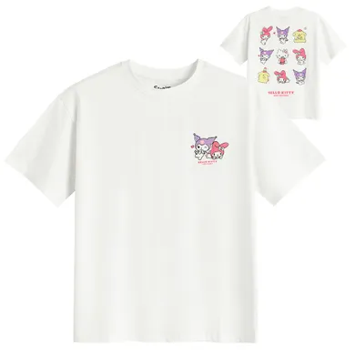 Cool Club, Tricou pentru fete, alb, imprimeu Kuromi