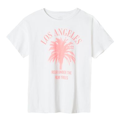 Cool Club, Tricou pentru fete, alb, imprimeu Los Angeles