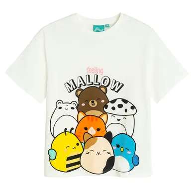 Cool Club, Tricou pentru fete, alb, imprimeu Squishmallows